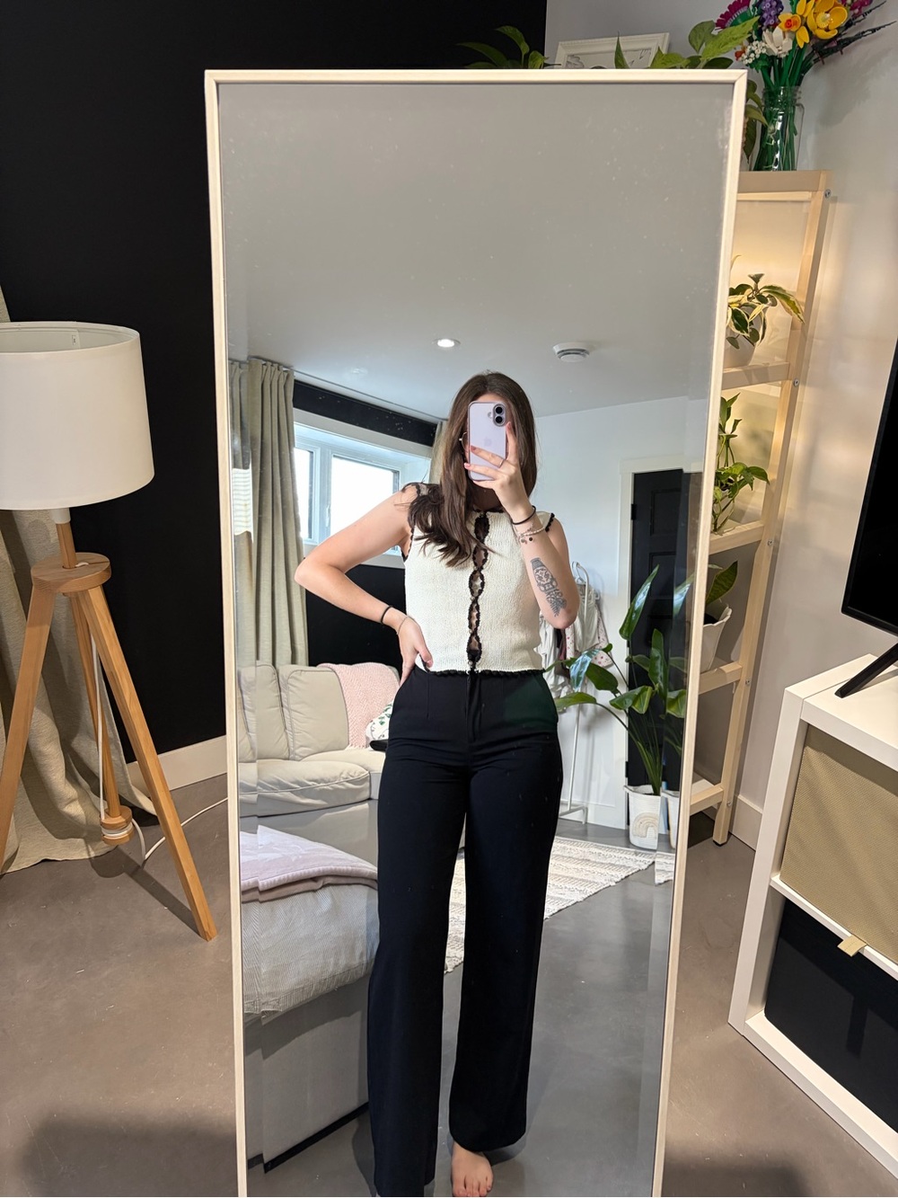 Dynamite Black High-Waist Wide-Leg Pants